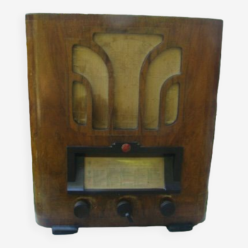 Poste de radio ébénisterie bois vintage