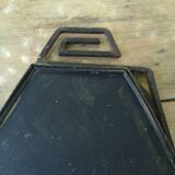 Art deco mirror, haze and wrought iron