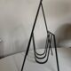 Modernist magazine rack French work 1950 in iron and brass