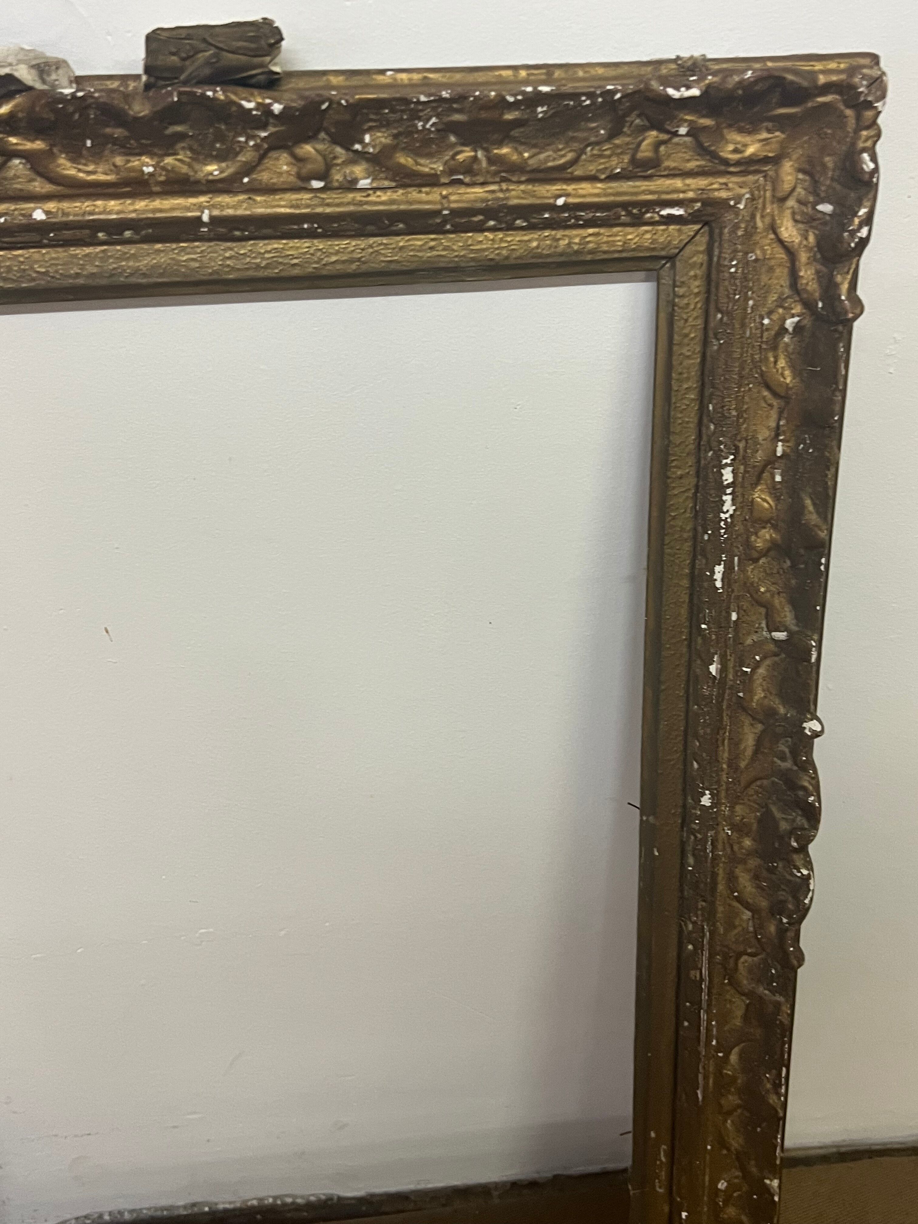 Set of 3 period frames in wood and gilded stucco