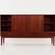 Buffet haut en teck, design danois, années 1970, production : Danemark