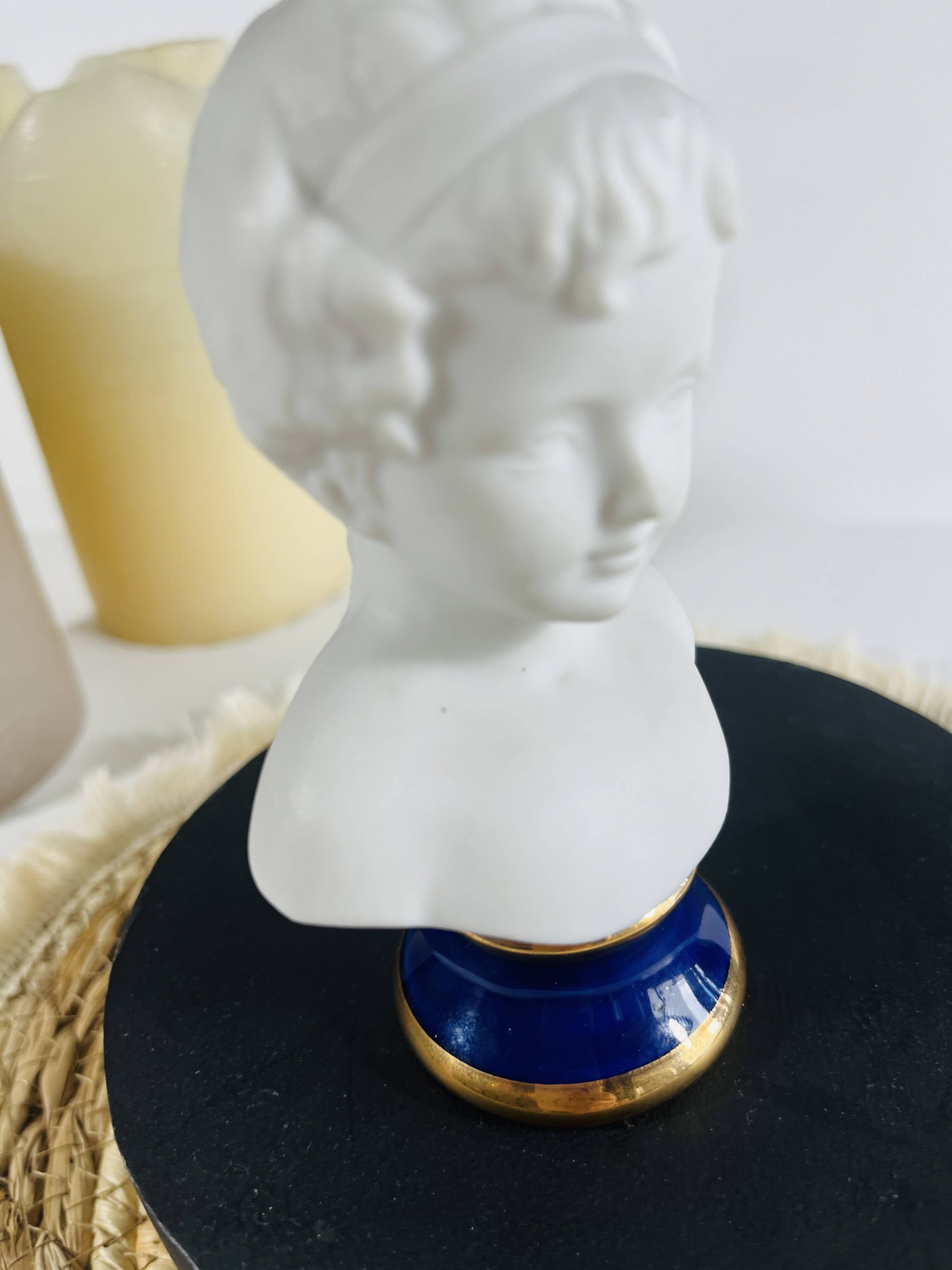 Biscuit child bust, Limoges porcelain