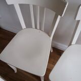 Set of 4 white wooden bistro chairs