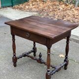 Louis XIV style writing desk in dark solid wood from the 19th century