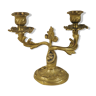 Two-branched candlestick in gilded bronze