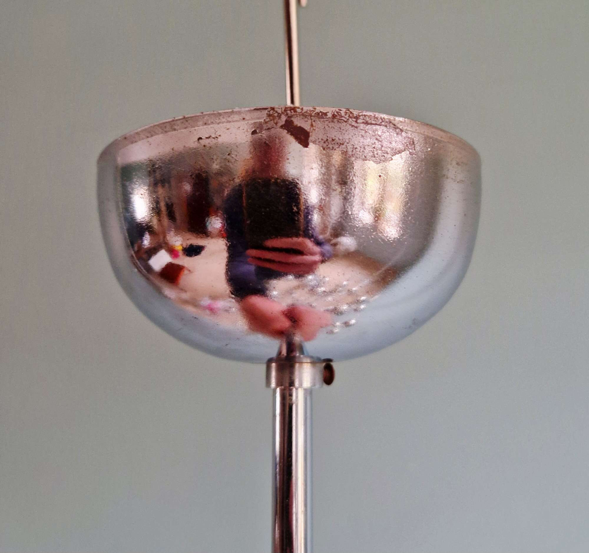 Sputnik chandelier in chromed metal, Space Age design, 1960