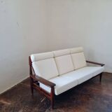 Reupholstered Mid Century High Back Sofa