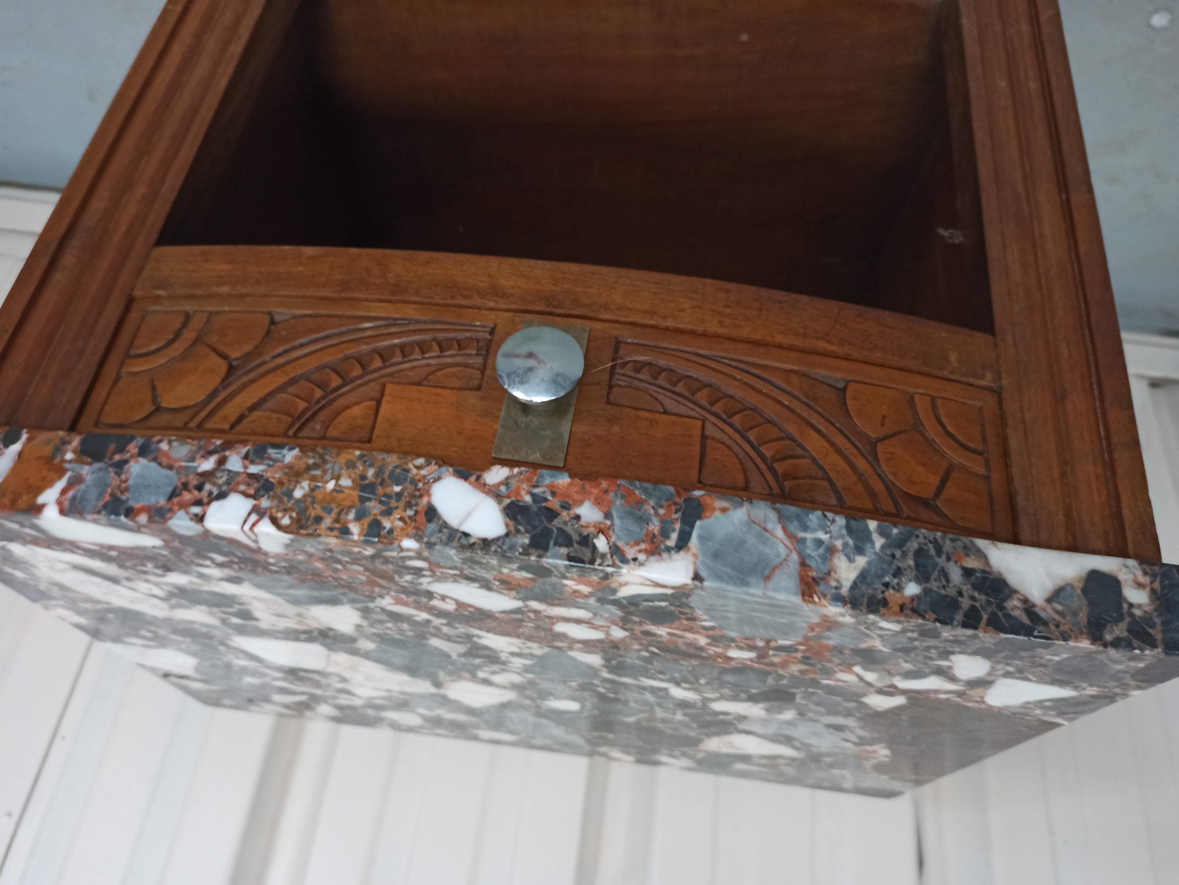 Bedside table art deco top marble
