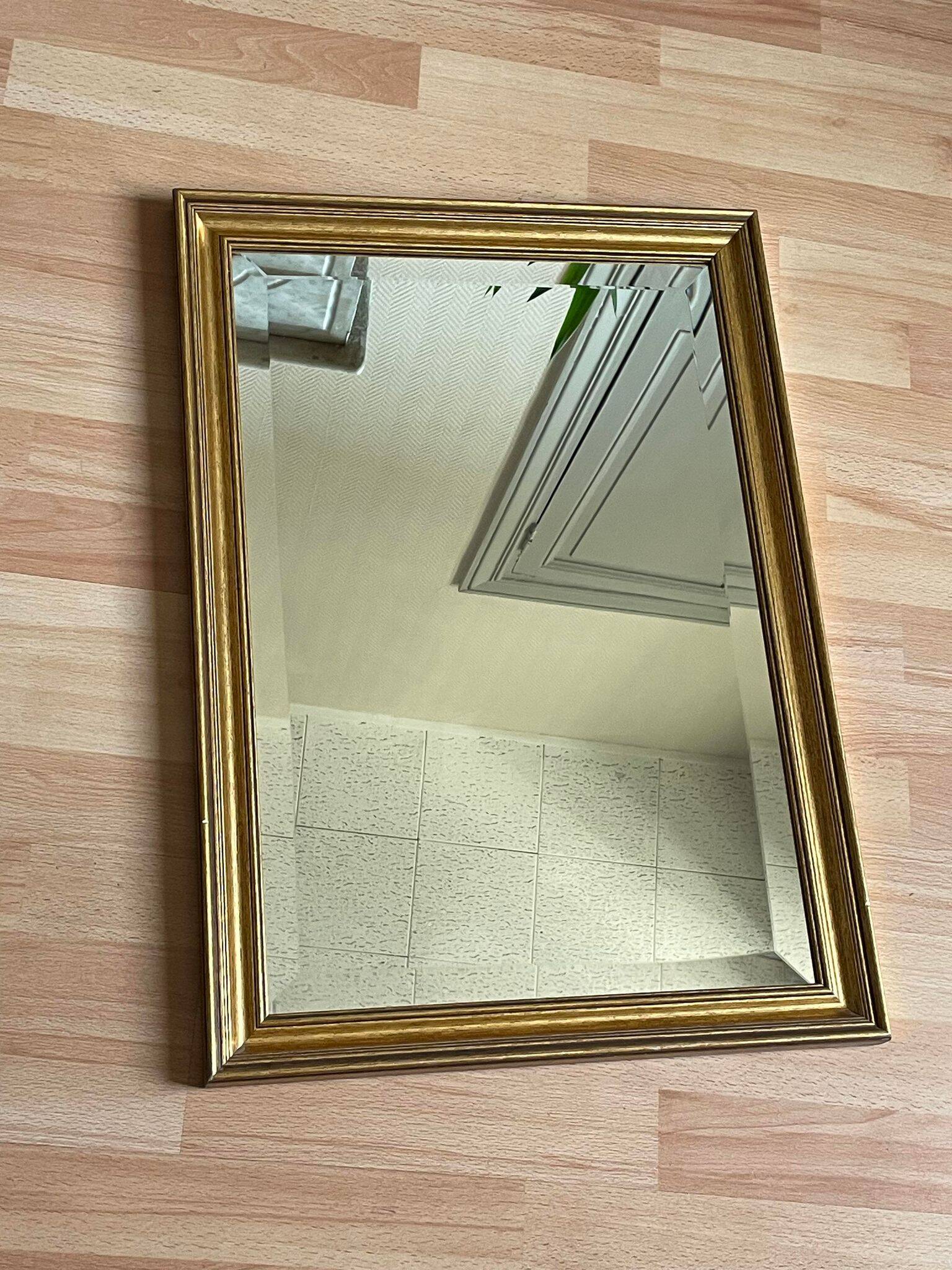 Miroir cadre bois doré