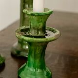 Tamegroute candlestick candlestick green glazed ceramic S H15 cm