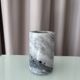 Vintage cylindrical vase in grey marble / natural stone