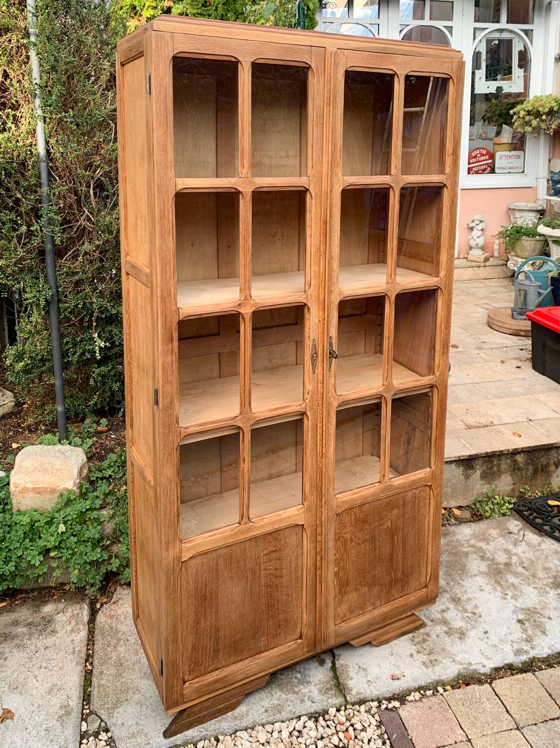 Art Deco Parisian glass-fronted wardrobe, demountable