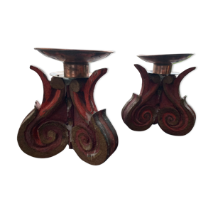 Paire de bougeoirs anciens