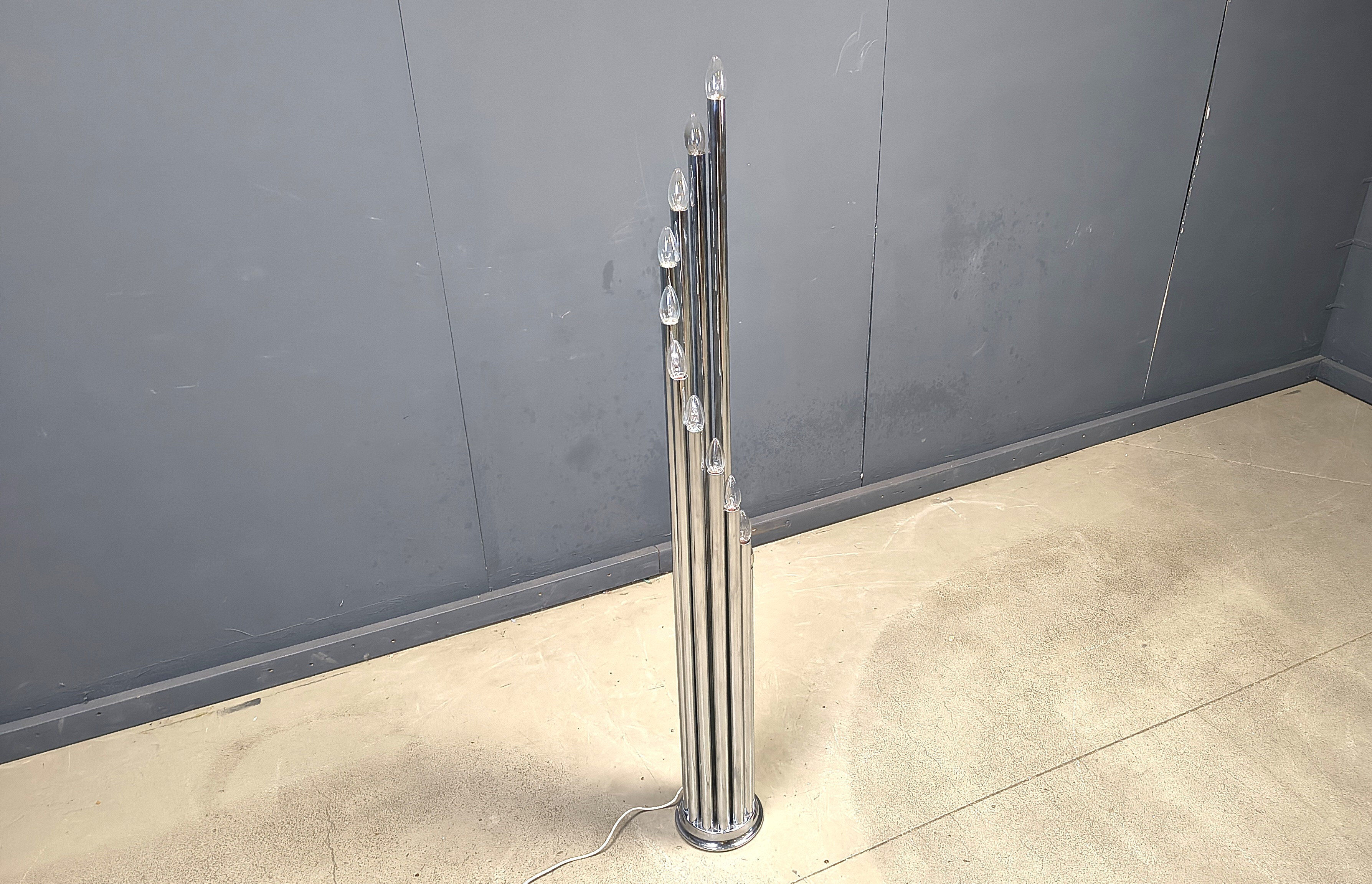Vintage Italian chrome floor lamp, 1970s