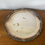 Antique Silver Serving Dish with Floral Art Nouveau Decoration Vintage