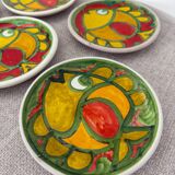 Service assiettes en céramique italienne signé Desimone Italy decor poisson années 60 vintage