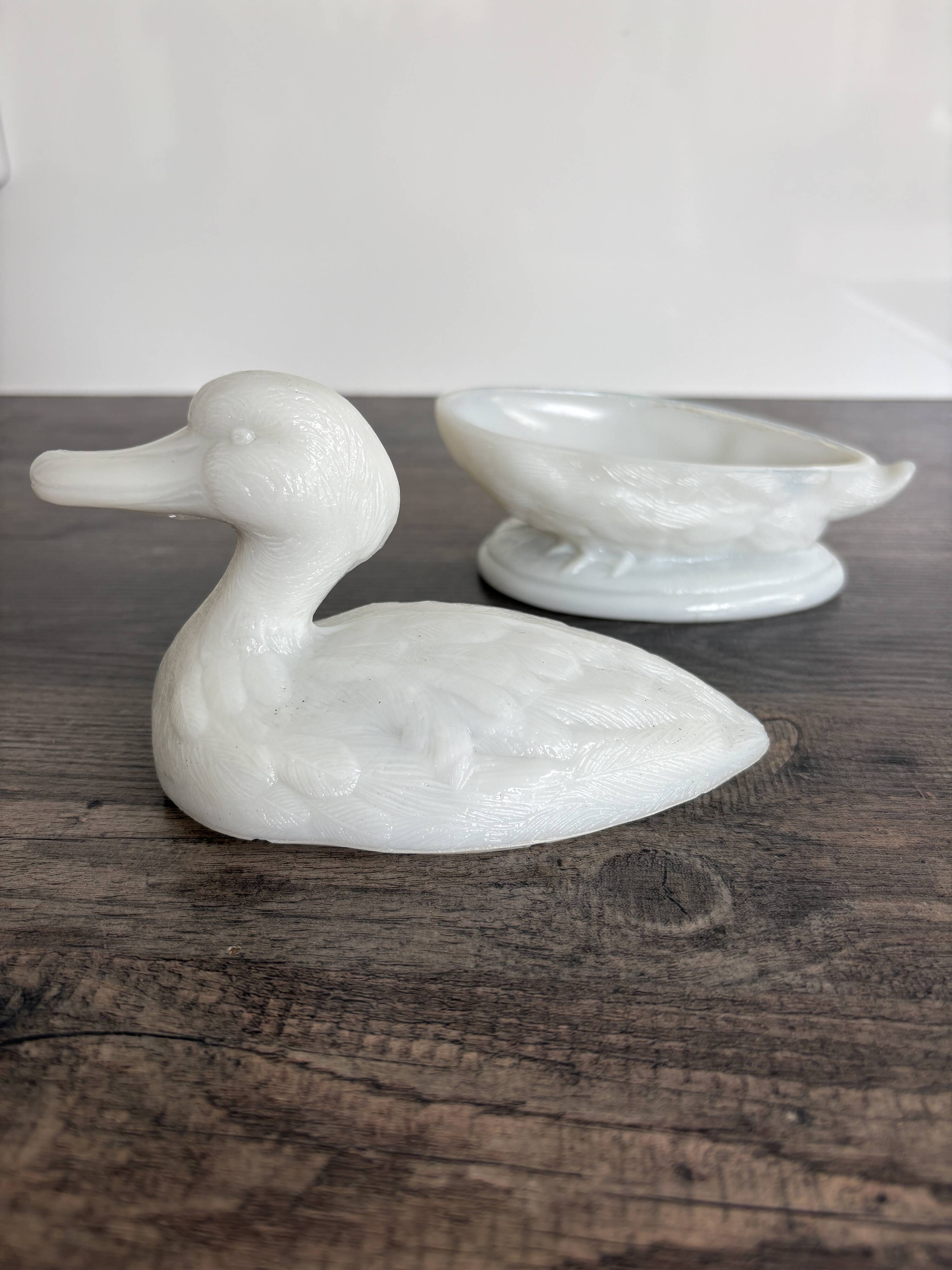 Antique white opaline candy box