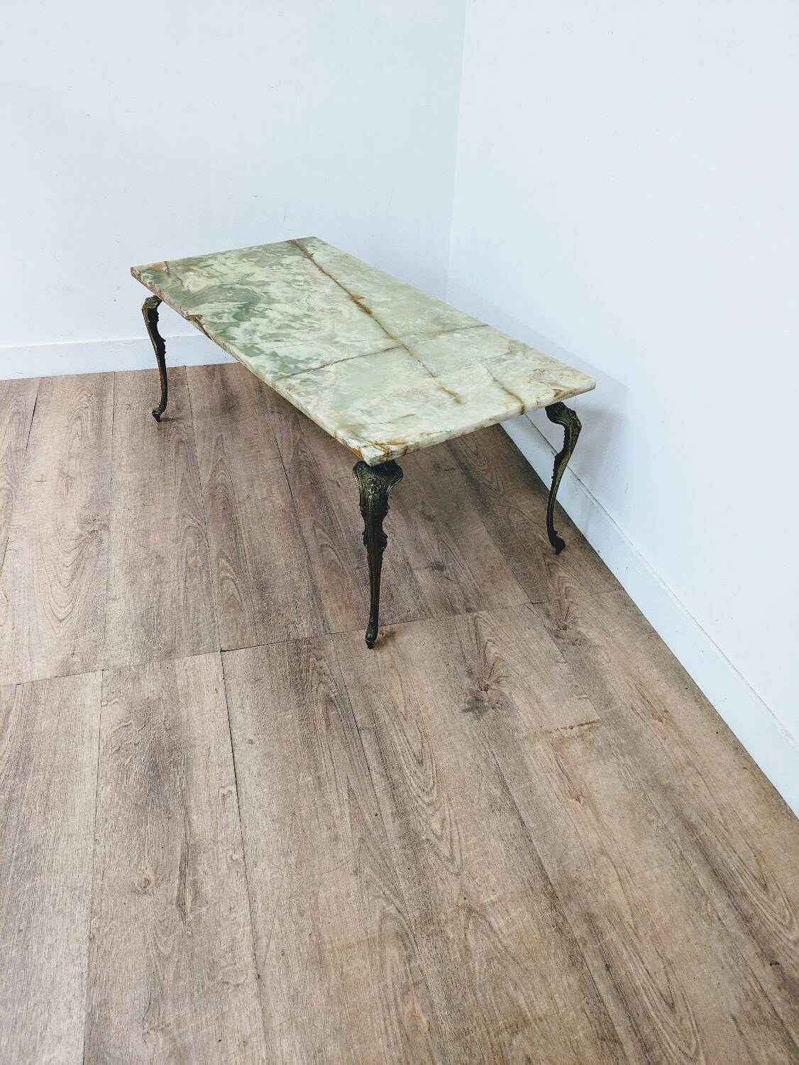 Marble and metal coffee table