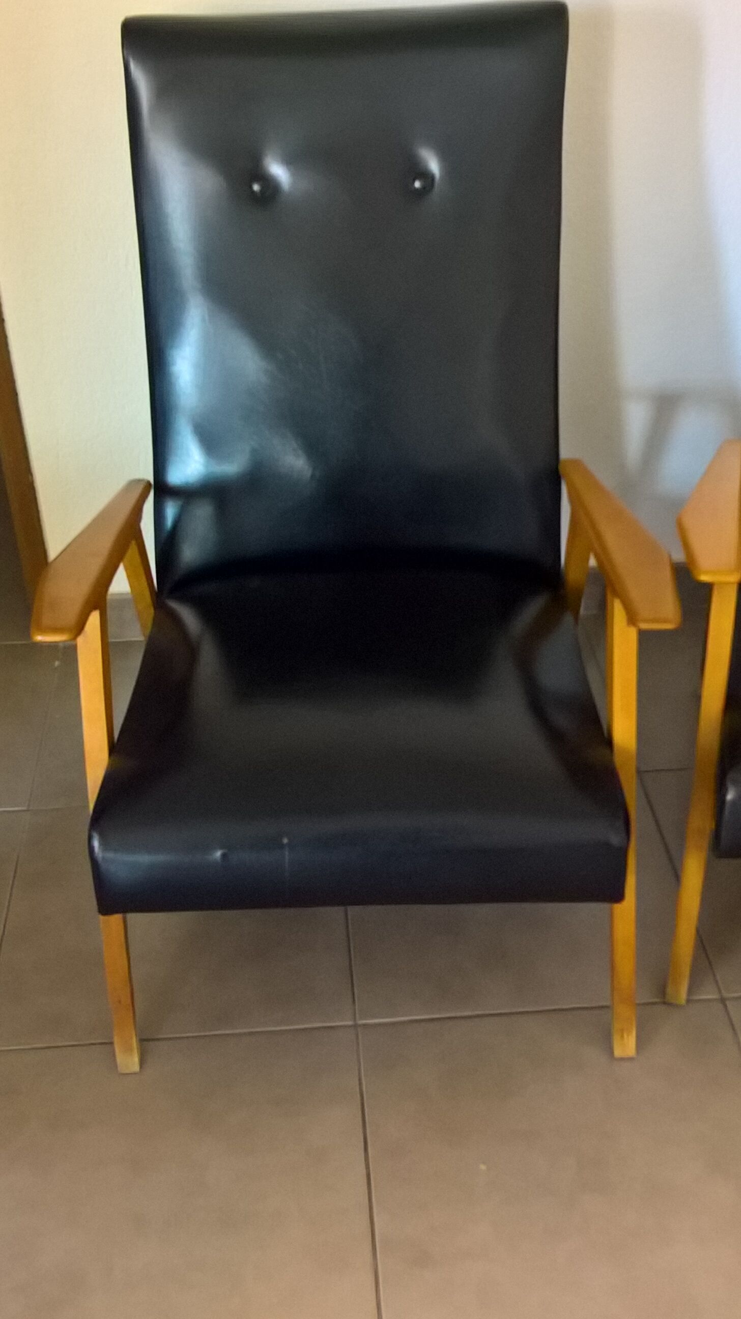 Pair of armchairs feet compass of the 1950s