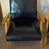 Pair of armchairs feet compass of the 1950s