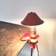 Vintage mushroom spot lamp with red metal clip