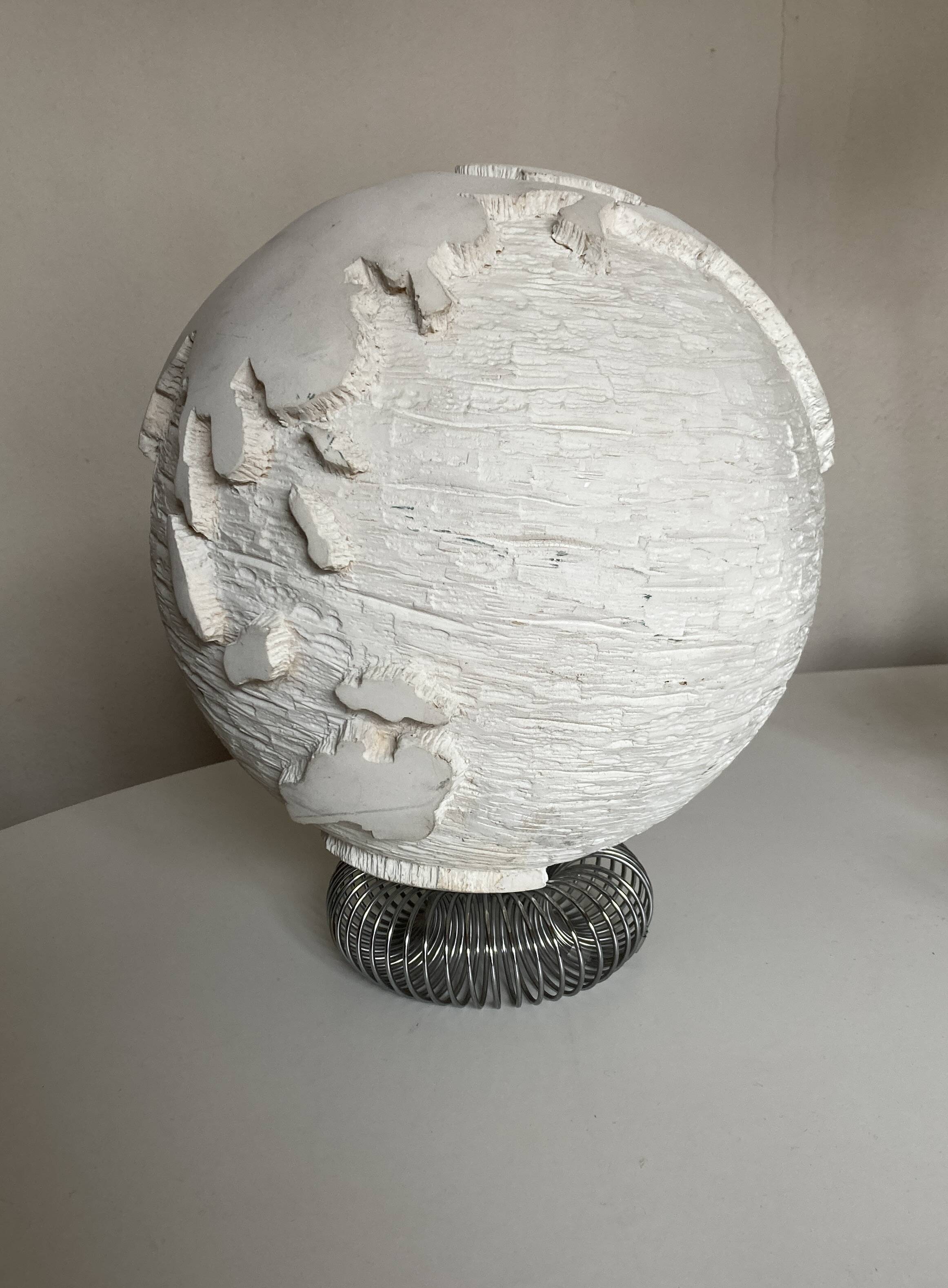 Space Age plaster globe in relief 1960 XXL