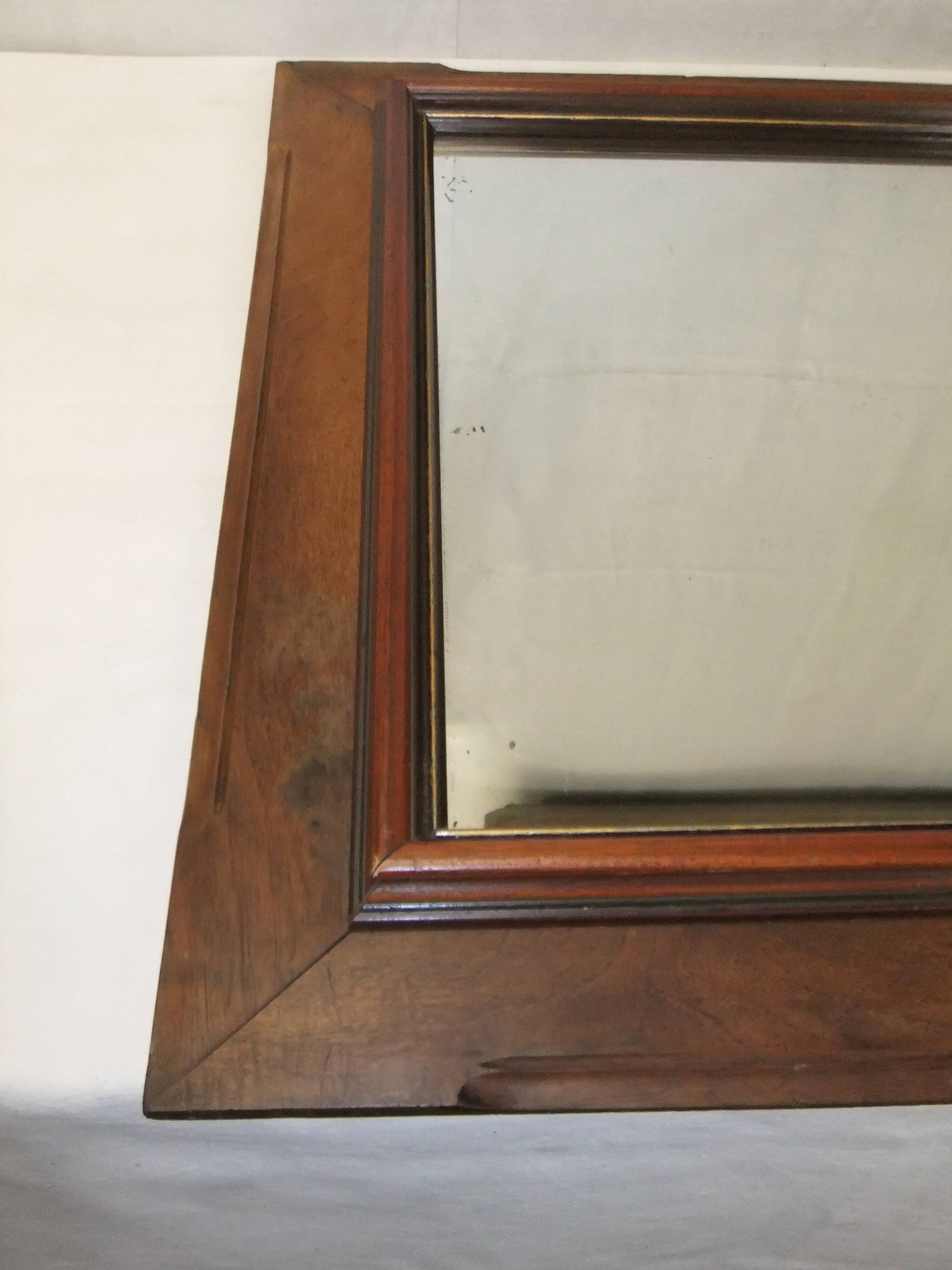 Louis Philippe 69cm silver-plated wooden mirror with gilded thread to hang