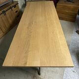 Table oak feet cast iron bistro