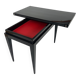 Art Deco Games Table in Black Lacquer, Red and Black Leather, France, 1930s