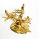 70s coffee table, model Bonsai by Willy Daro, made of brass and fire-gilded
