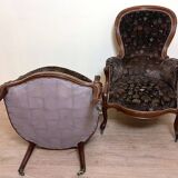 Pair Of Louis XV Style Bergères In Walnut Circa 1850