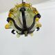 Brutalist glass and iron hanging lamp, 1970s