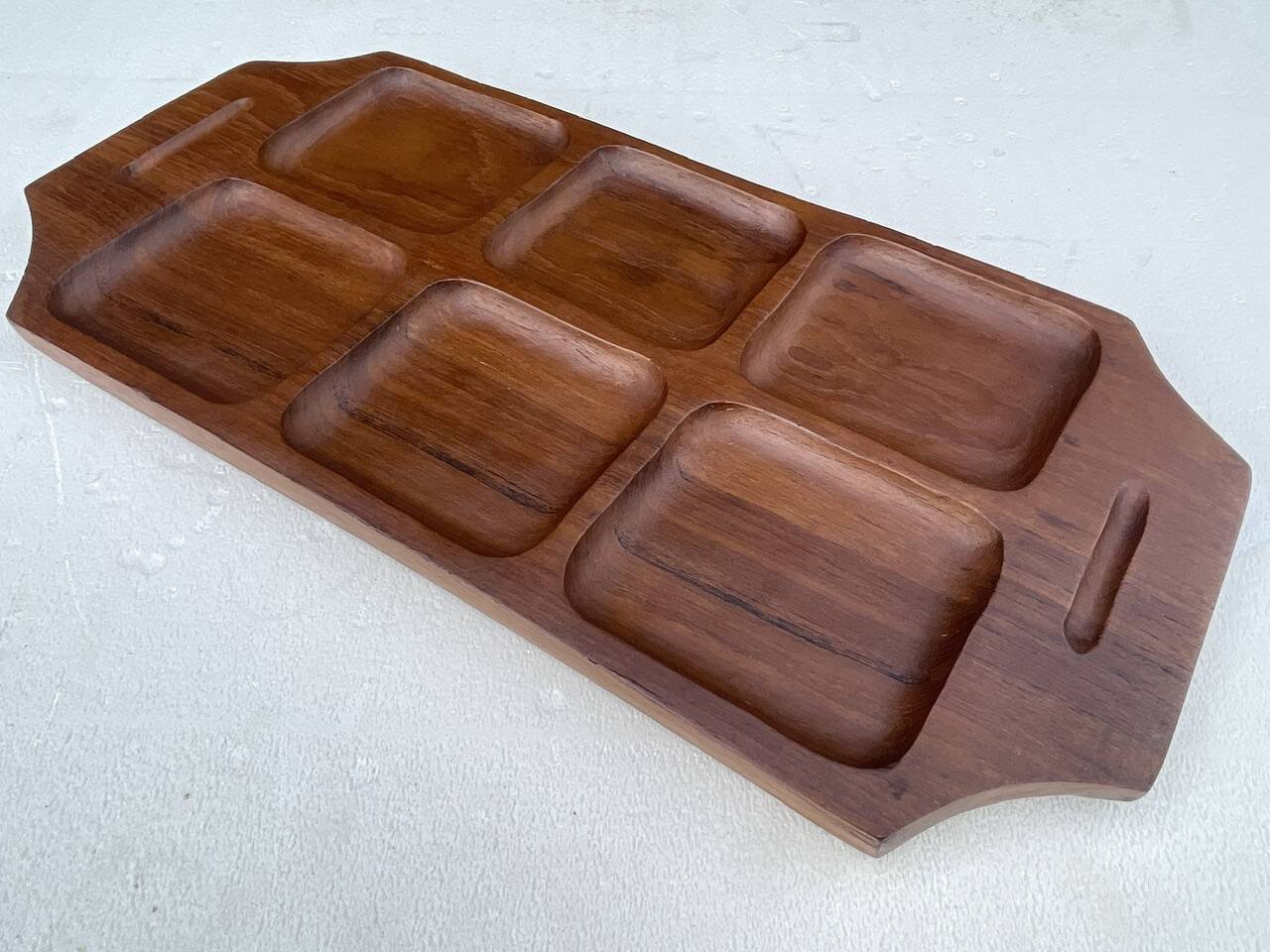 Plateau de service en teck de style scandinave, circa 1960