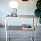 Aluminium and smoked glass console/shelf 1970-80