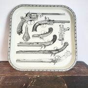 Plateau de service en métal, Piero Fornasetti, Italie, 1960