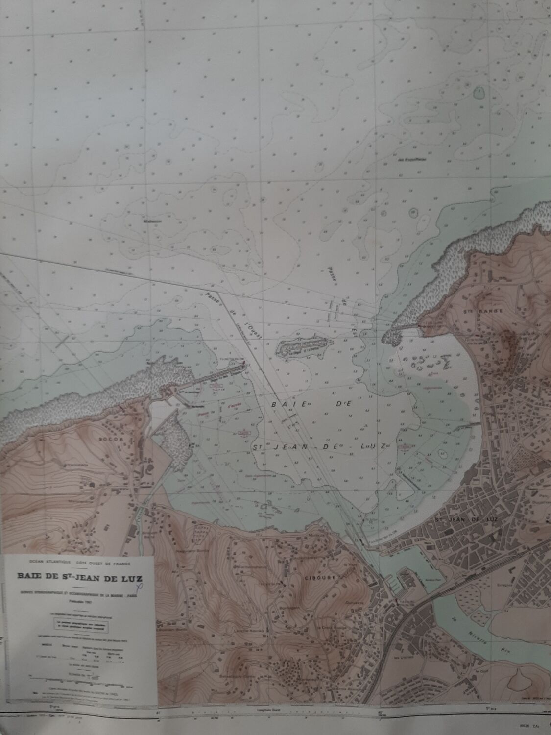 Nautical chart of the Bay of Saint Jean de luz