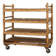 Large baker's cart/ rolling shelf in pine wood, France ca. 1900