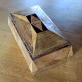 Box marquetry diamond tips initials TR
