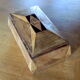 Boite marqueterie pointes de diamant initiales TR