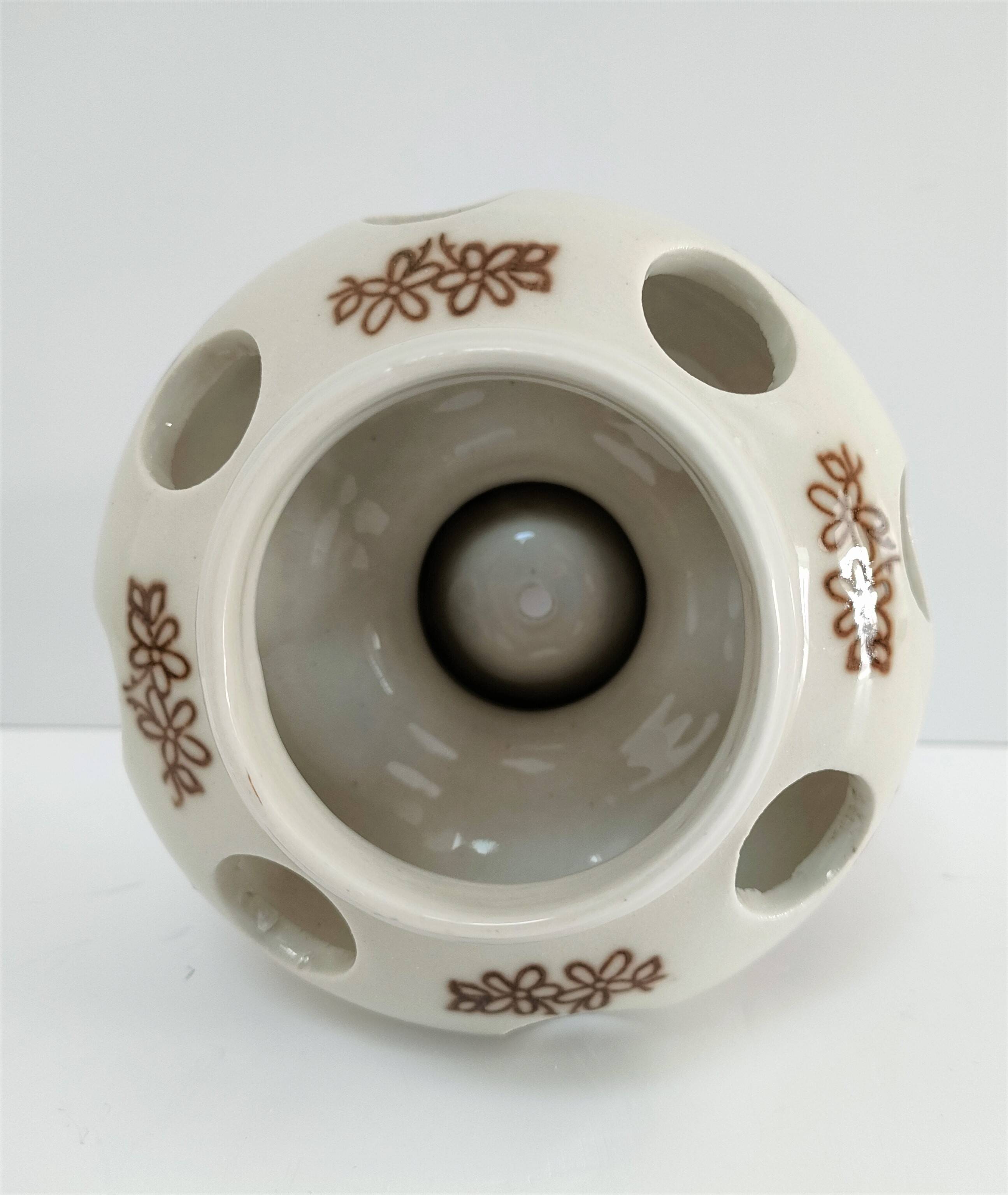 Three Saint-Uze ceramic tealight candle holders, early 20th century