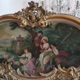 Mirror trumeau gilded wood and patinated XIX century