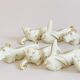 Set of 8 art deco ceramic animal knife holders