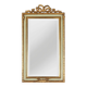 Miroir décoré de feuilles d'or dans le style baroque rococo, France années 1950.