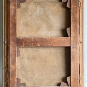 Tableau hst "forest with cabin" lumberjack forestry early 20th century
