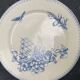 Assiette plate de collection, terre de fer, malaca,motif d'oiseau,papilon et fleurs, made in france