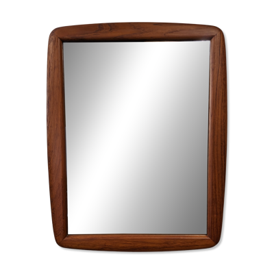 Miroir scandinave en teck massif, Danemark vers 1970