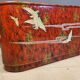 Vintage red chinoiserie cabinet, 1970s