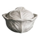 Old covered pot in 19th-century faience with cabbage decoration.