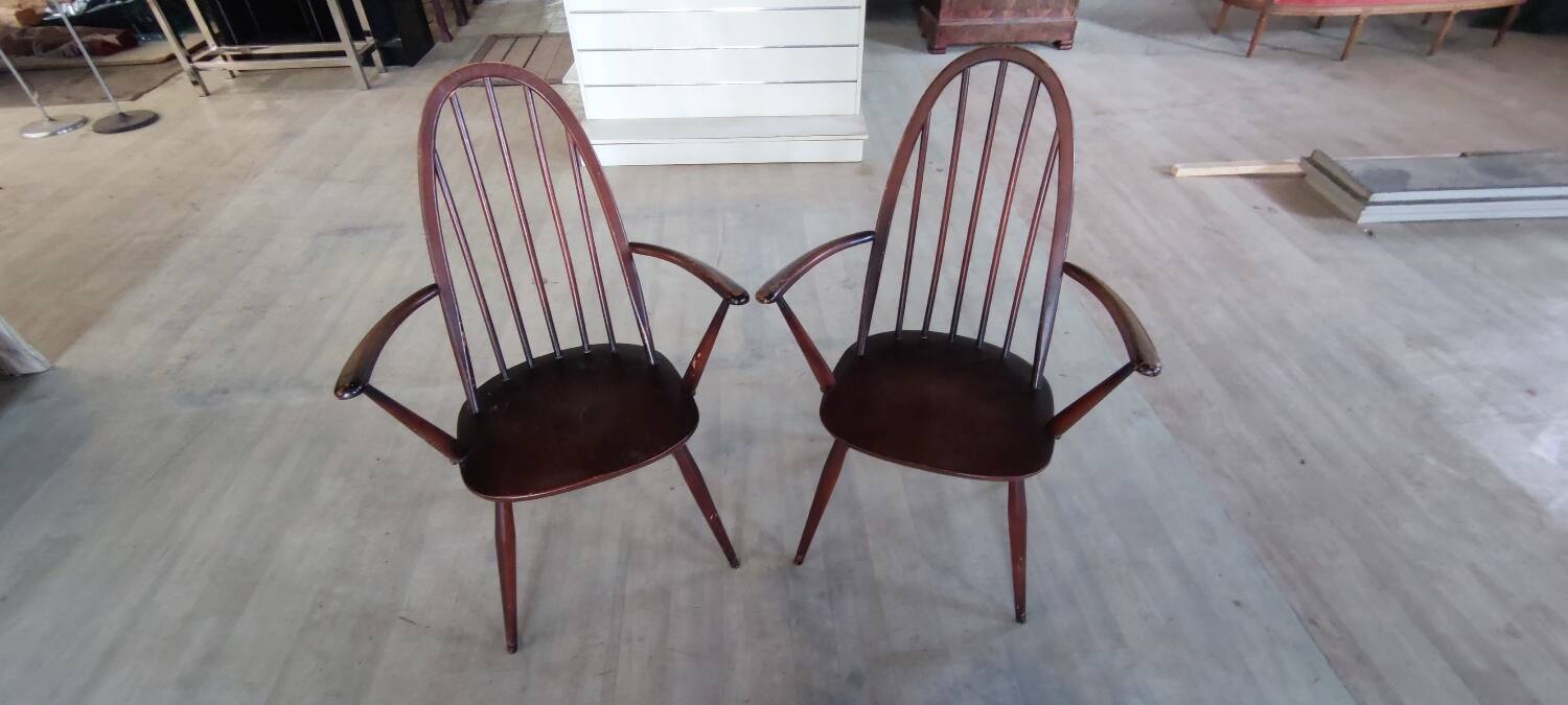 2 Ercol Quaker-style armchairs