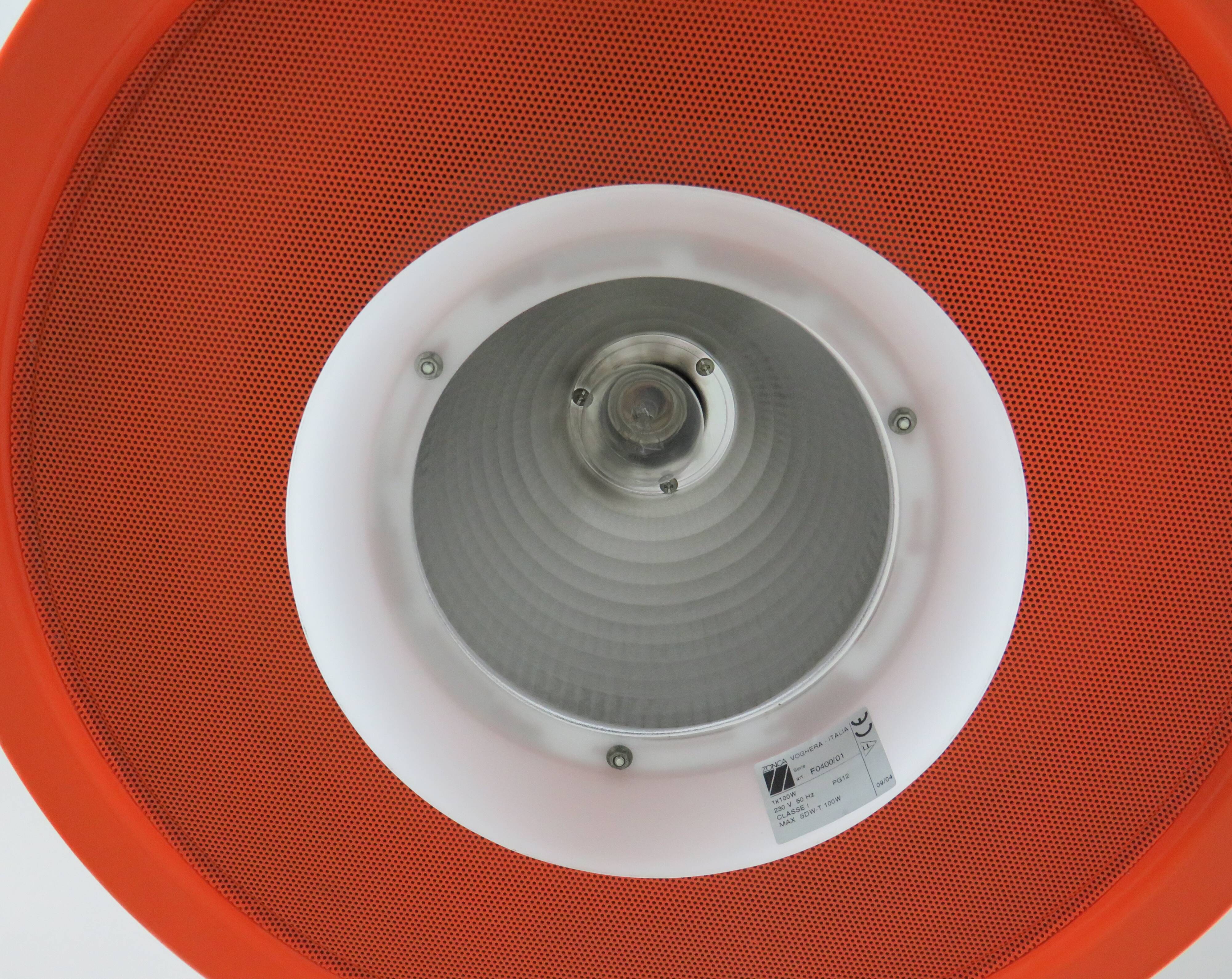 Large orange industrial suspension by Zonca Italy